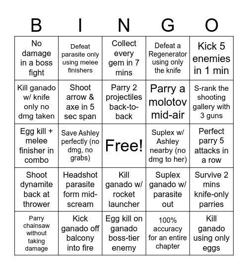 Insane Board Bingo Card