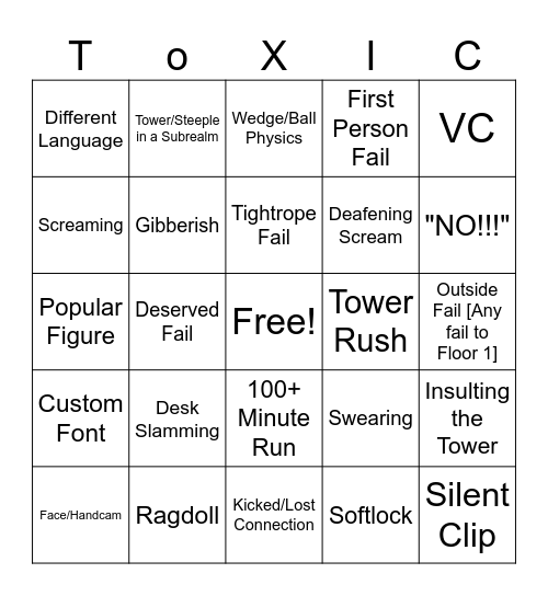EToH Bingo Card