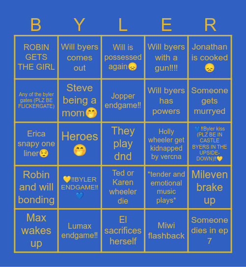 STRANGER THINGS S5‼️ Bingo Card