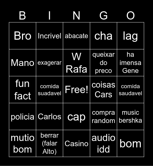 Random Bingos Bingo Card