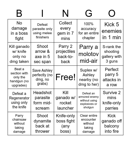 INSANE Bingo Card