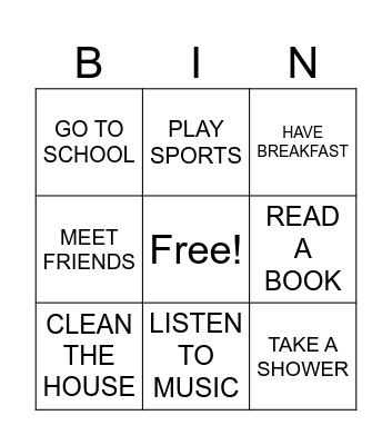 DAILY ACTIVITY Bingo Card
