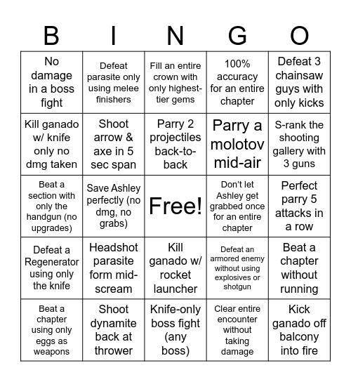 INSANE Bingo Card