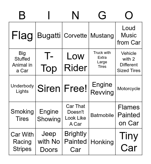 2025 Dream Cruise Bingo Card