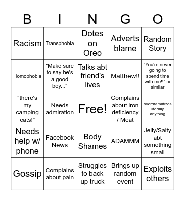 Camping Bingo Card