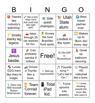Janeal Bingo Card