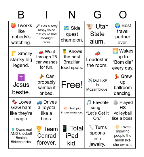 Janeal Bingo Card
