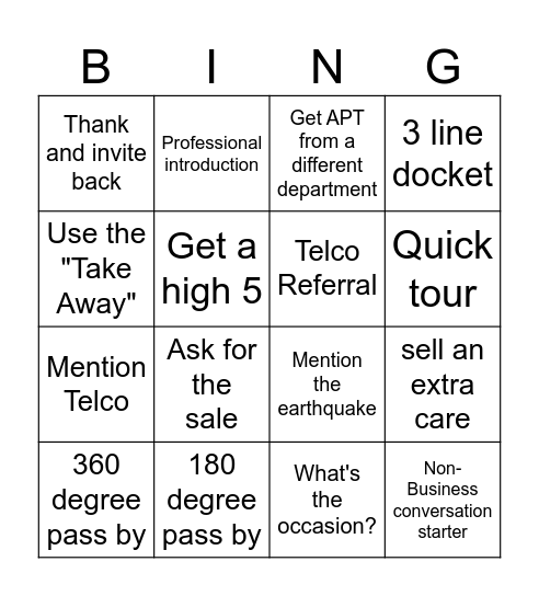 Sunday Funday Bingo Card