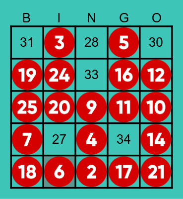 LOS NUMEROS Bingo Card