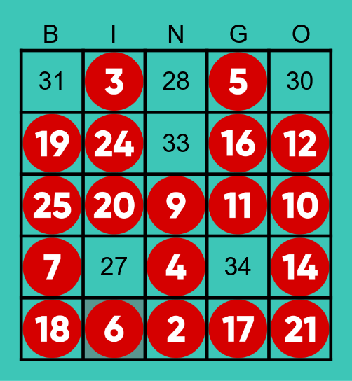 LOS NUMEROS Bingo Card