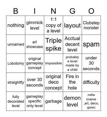 recent tab bingo Card