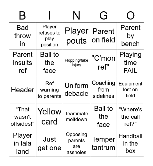 It's another season Bingo Card