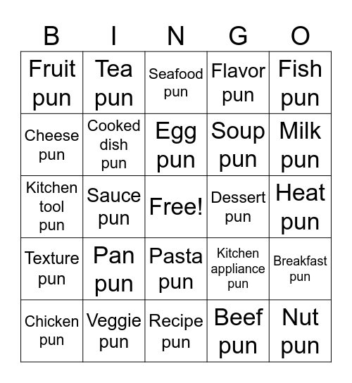 Terra Misu's Puns Bingo Card