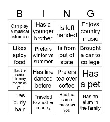Find Someone Who... Bingo Card