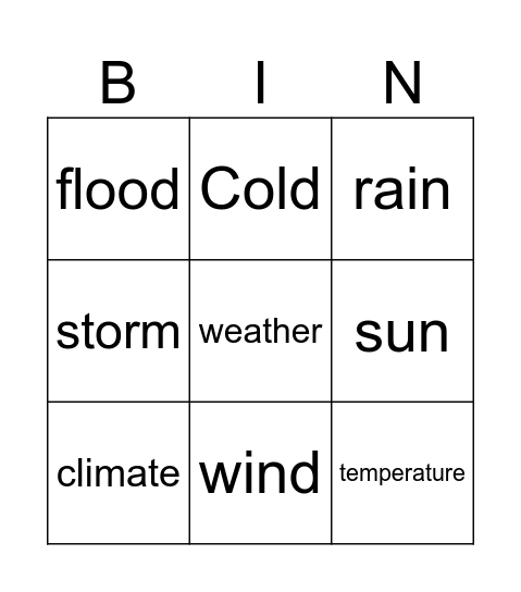SDG 13 Bingo Card