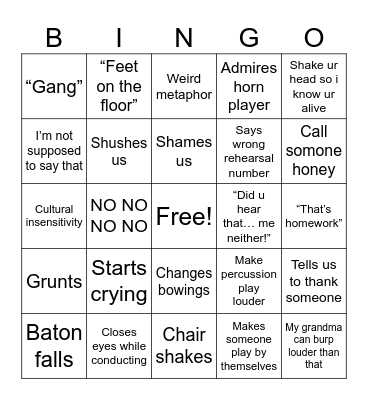 Dr D Bingo Card