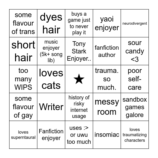 Quinny Bingo - are you just like me fr Bingo Card