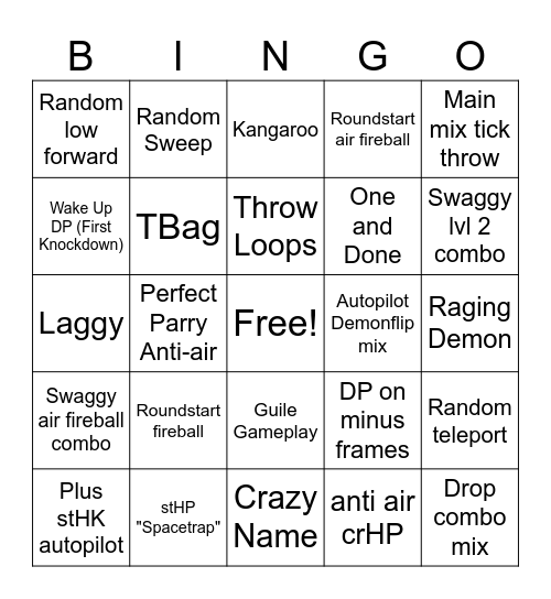 Akuma Bingo Card