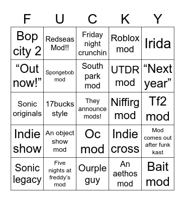 funk kast Bingo Card