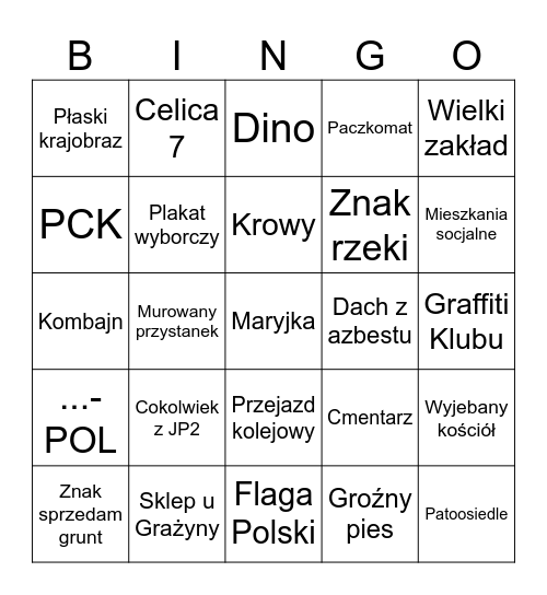 Polskie wsie Bingo Card