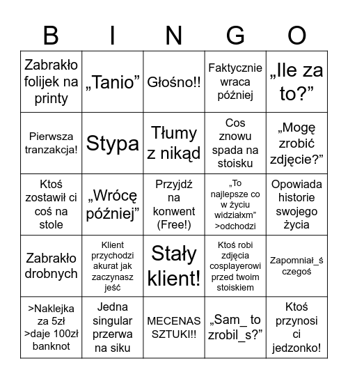 Wystawca core bingo Card