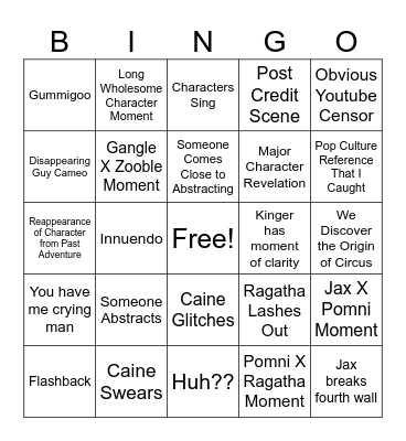 TADC Episode 7 Bingo Card