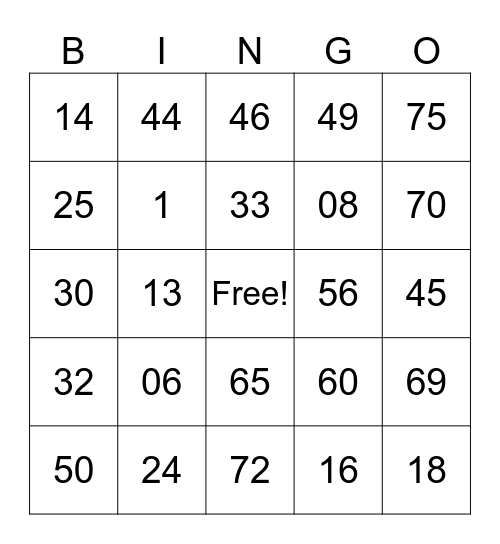 伊忠明 Bingo Card