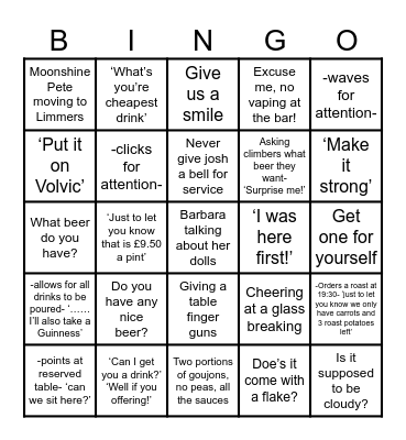Broady Bingo Card