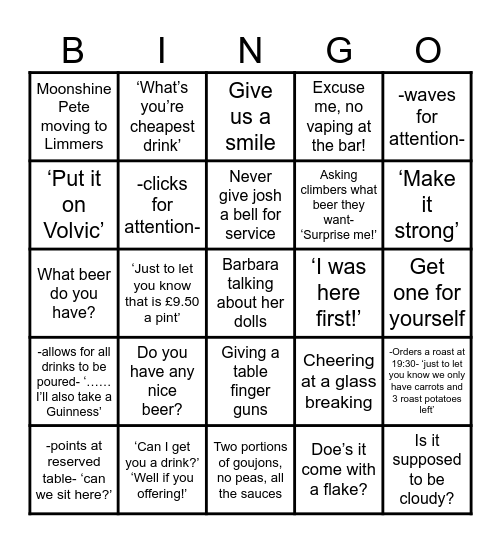 Broady Bingo Card