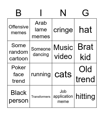 My tiktok Bingo Card