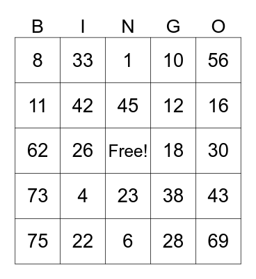 Sunday Brunch Club Bingo Card