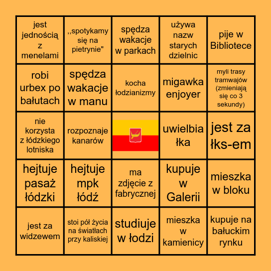 łodzianin bingo Card