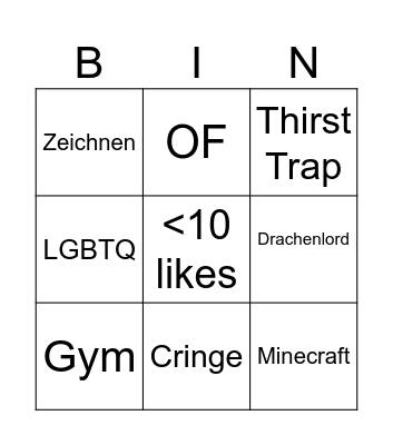 IG Reels Bingo Card
