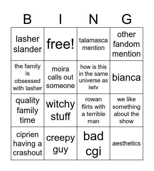 WATCHPARTY Bingo Card