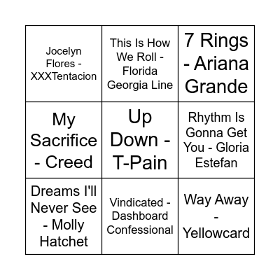 Game Six Bingo Card