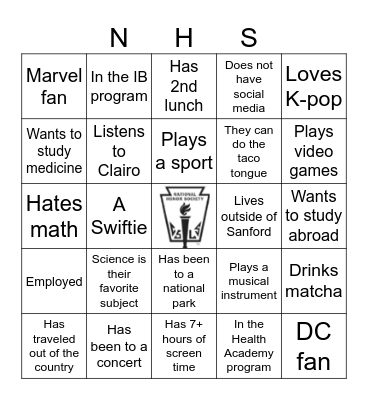 Get to know your team! Bingo Card
