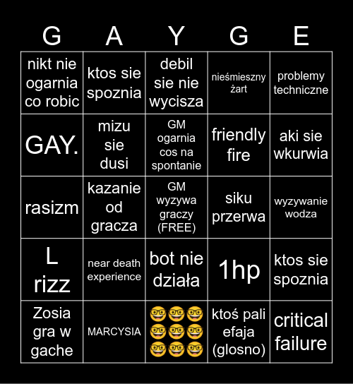 PEDAŁY ISEKAI Bingo Card