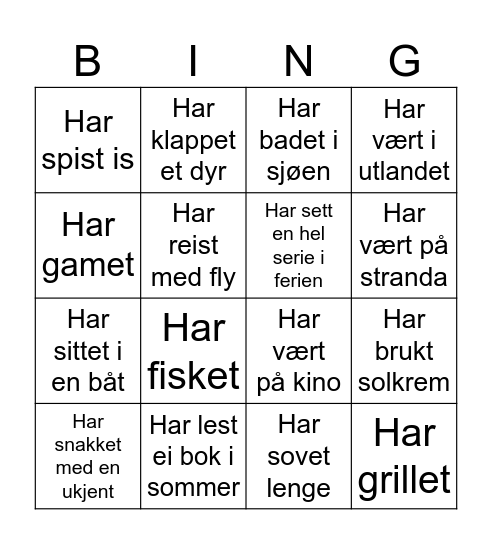 Finn noen som..... Bingo Card