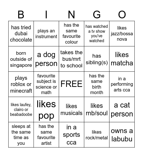 icebreakers! Bingo Card