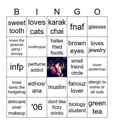 rose's bingo !! Bingo Card