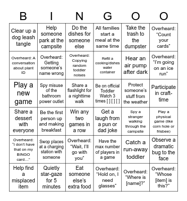 2025 Camping Bingo Card