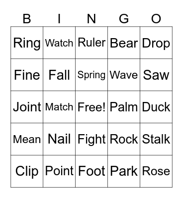 TRingo! #26 1 WORD 2 CLUES! Bingo Card