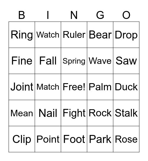 TRingo! #26 1 WORD 2 CLUES! Bingo Card