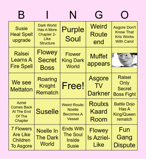 DELTARUNE CHAPTER 5 Bingo Card