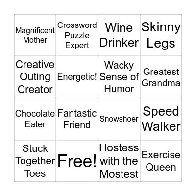 BOO BOO BINGO Card