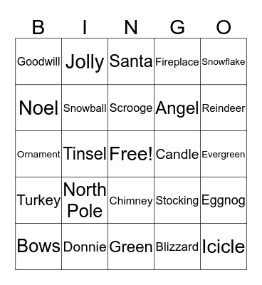 Christmas Bingo Card