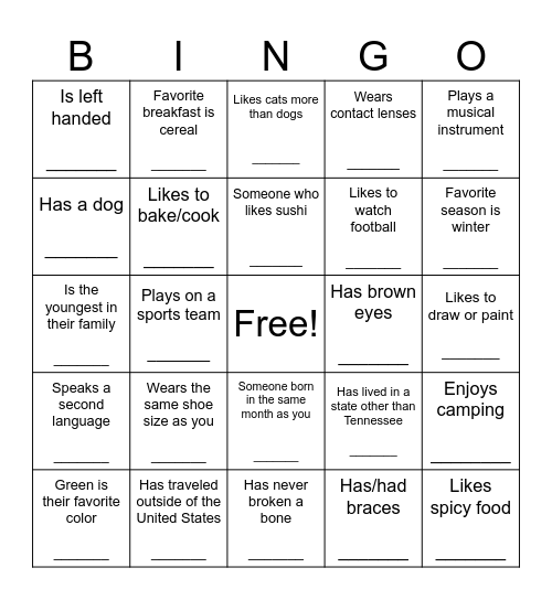 Find someone who.... Bingo Card