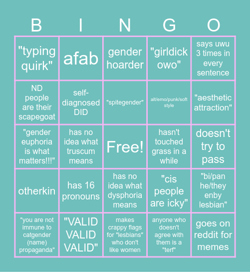 Tucute Bingo Card