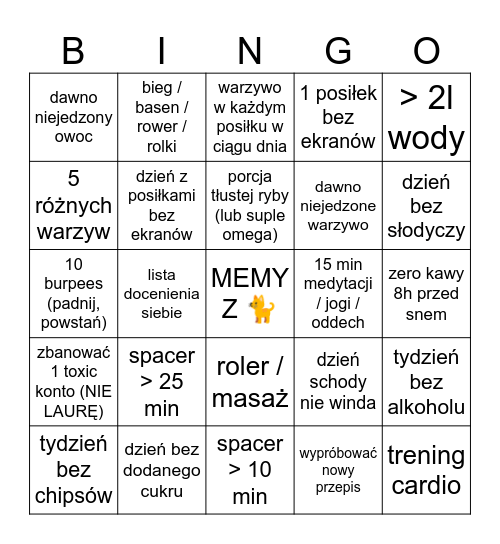 EBMowe fitnesiary 💪 Bingo Card