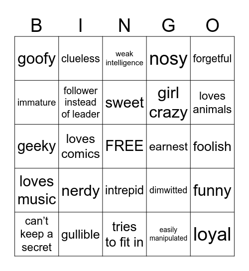 Rory Keaner Bingo Card
